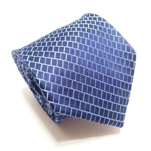 To The Max Necktie Blue Geometric Pattern Men's Silk Neck Tie Jacquard Fabric